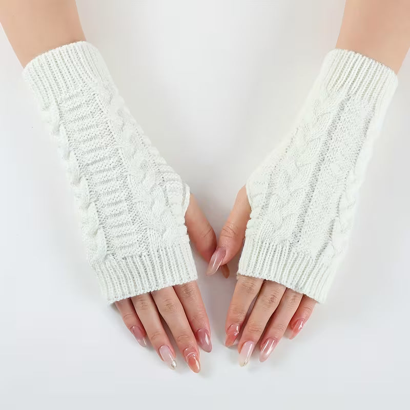 Knitoria - Gants Sans Doigts Unisexes en Tricot Acrylique