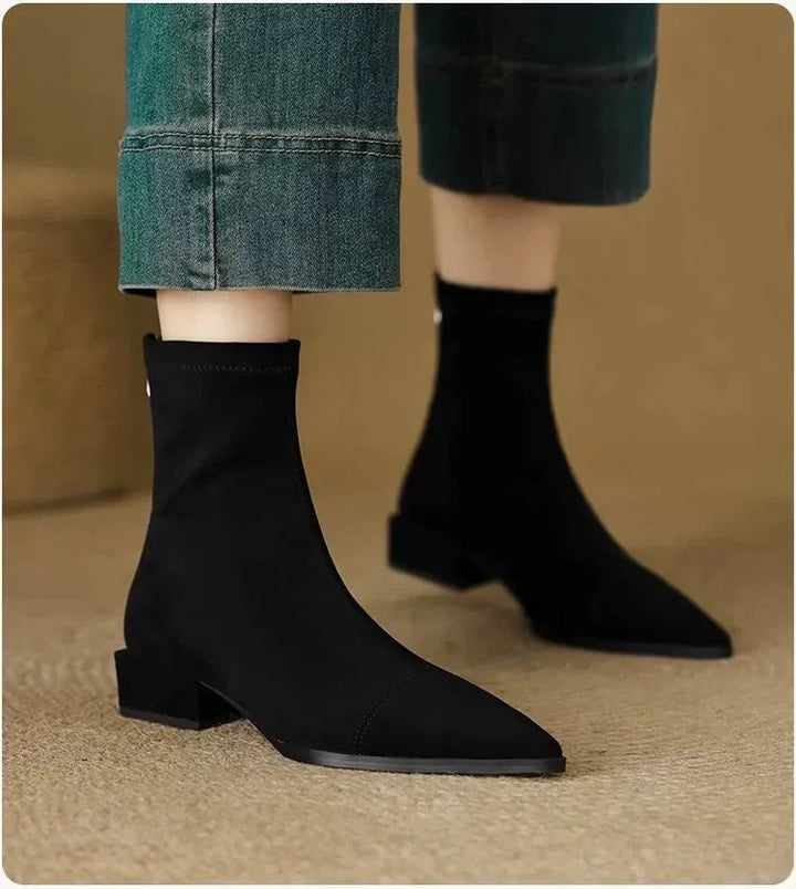 Jerlina - Bottines en Daim À Bout Pointu