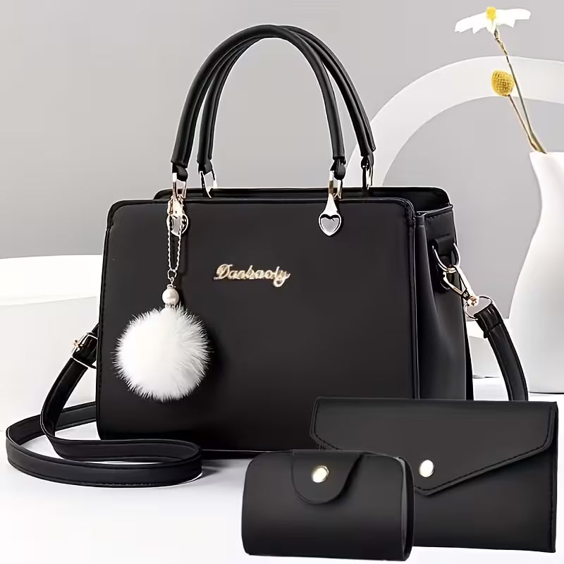 Sanika - Sac à Main Avec Breloque Pompon et Bandoulière