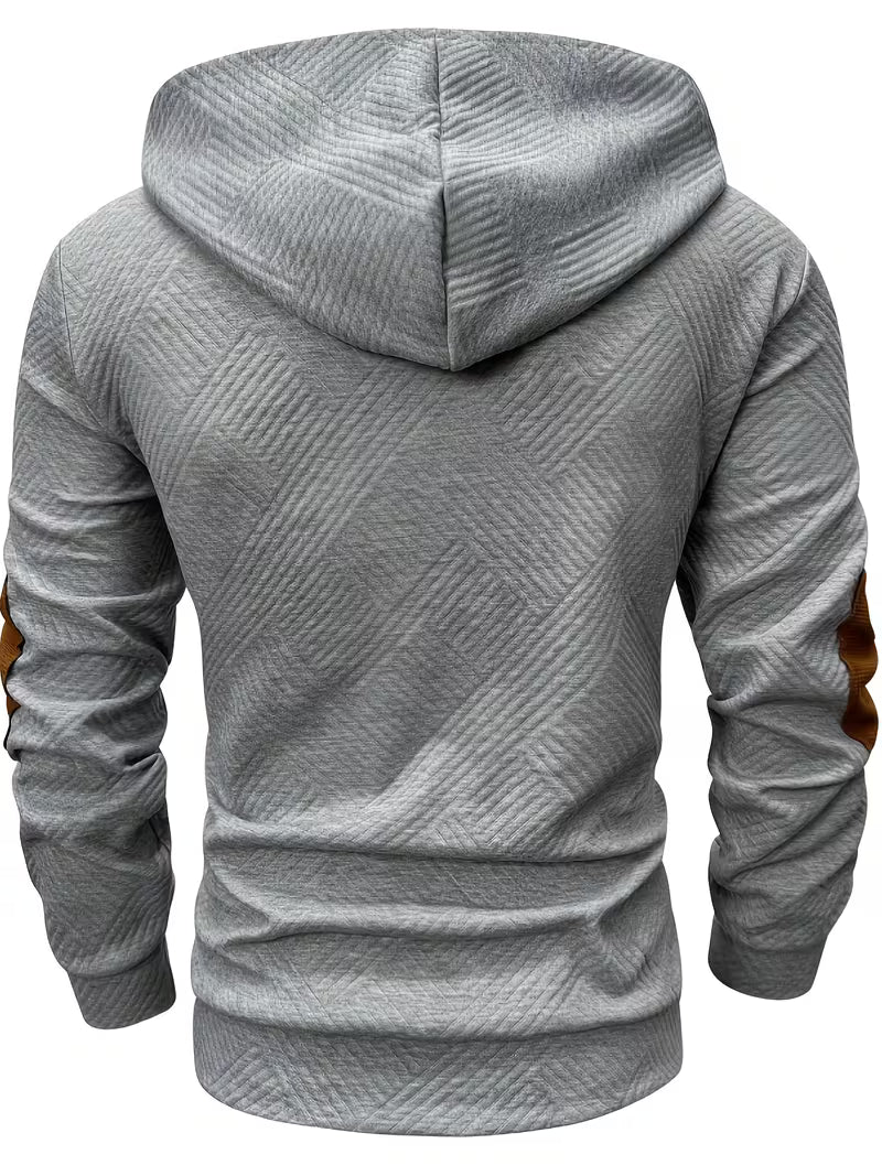 Alejandro - Textured Hooded Sweatshirt with Contrast Elbow Patches