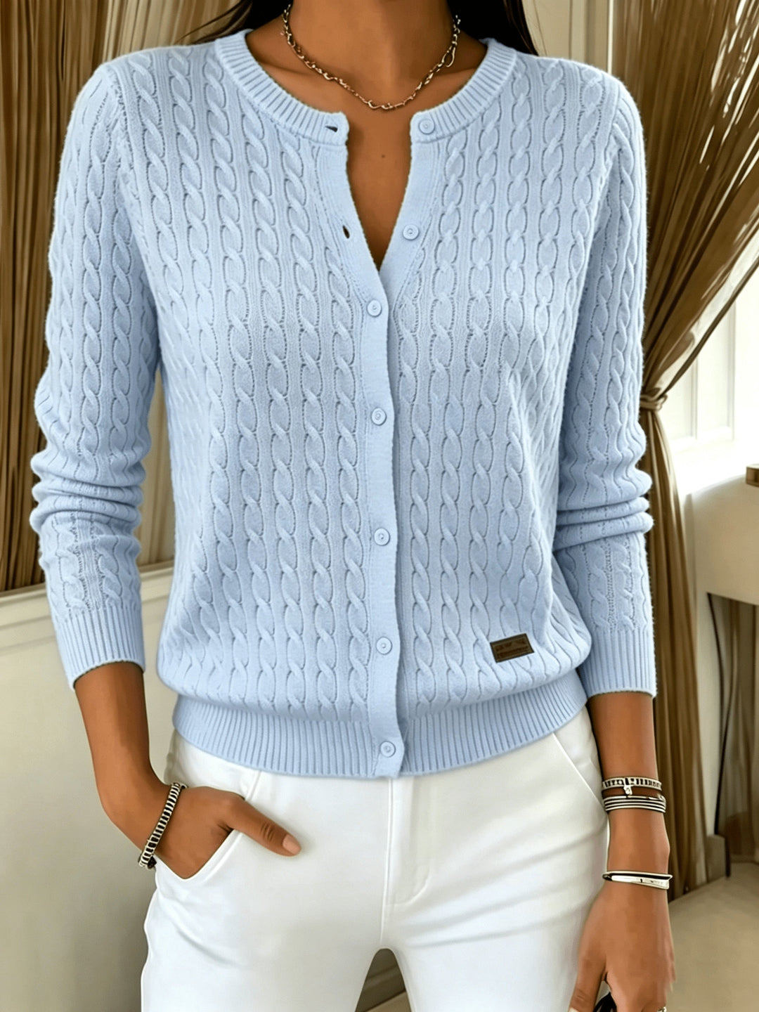 Kitija - Cardigan en Maille Torsadée Avec Boutons