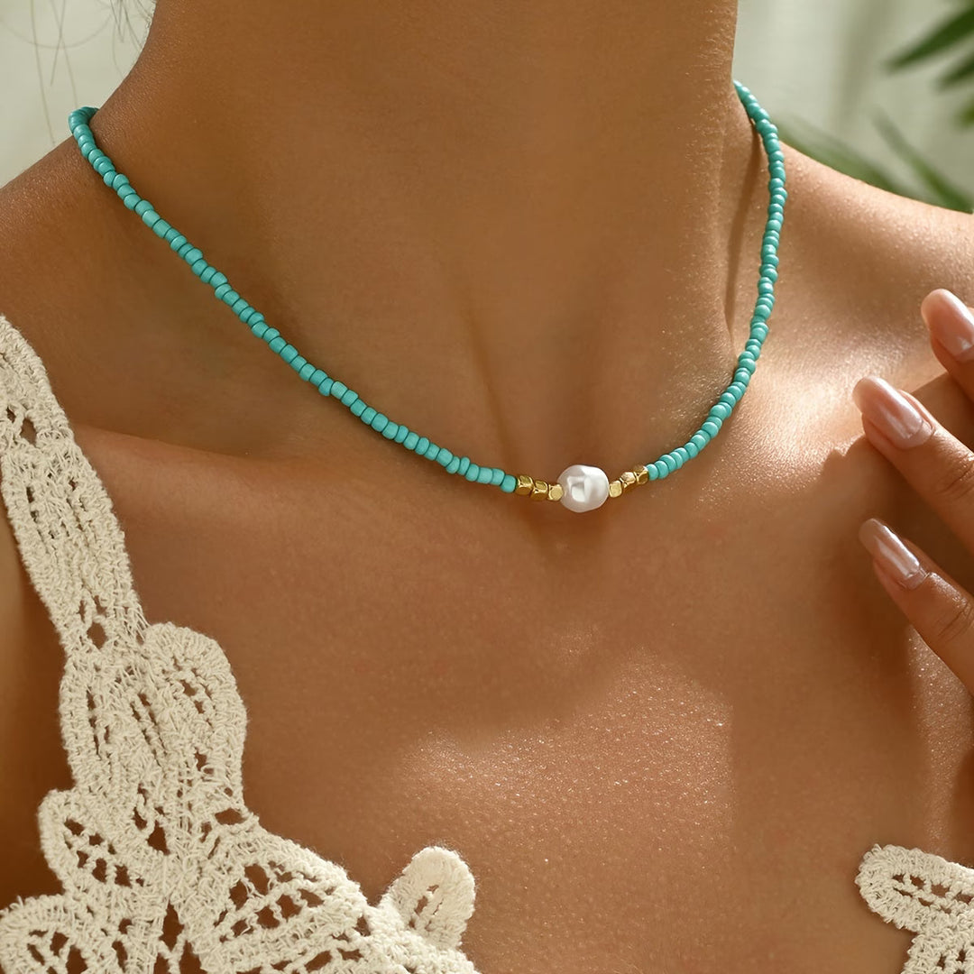 Araya - Collier Turquoise Et Perle