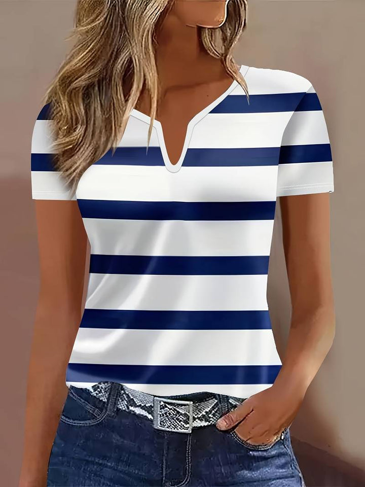 Kiley - T-shirt Rayé Élégant À Manches Courtes