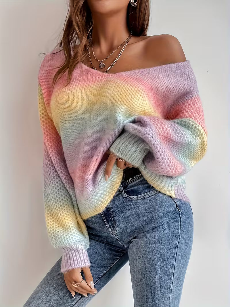 Errin - Knitted Sweater With Gradient Colors