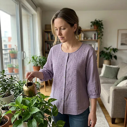 Andreza - Blouse en Coton À Boutons
