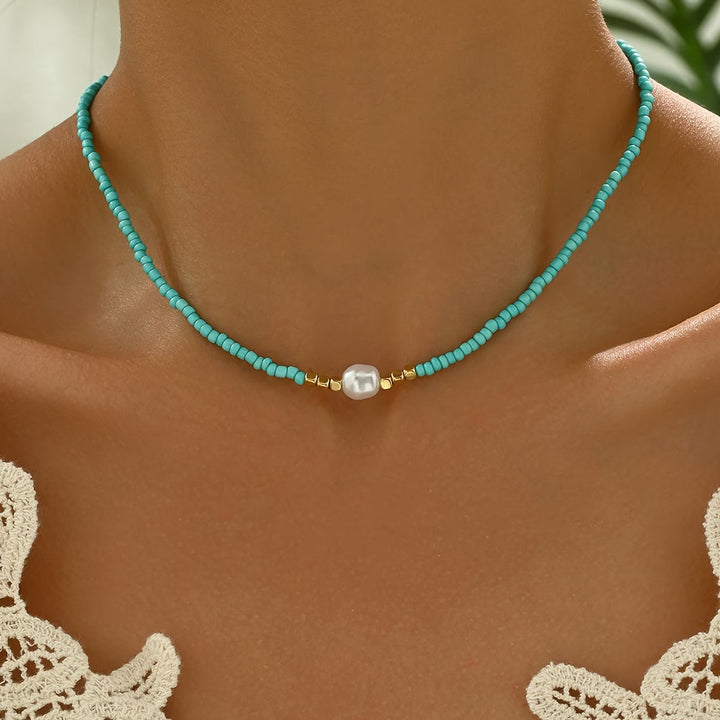 Araya - Collier Turquoise Et Perle