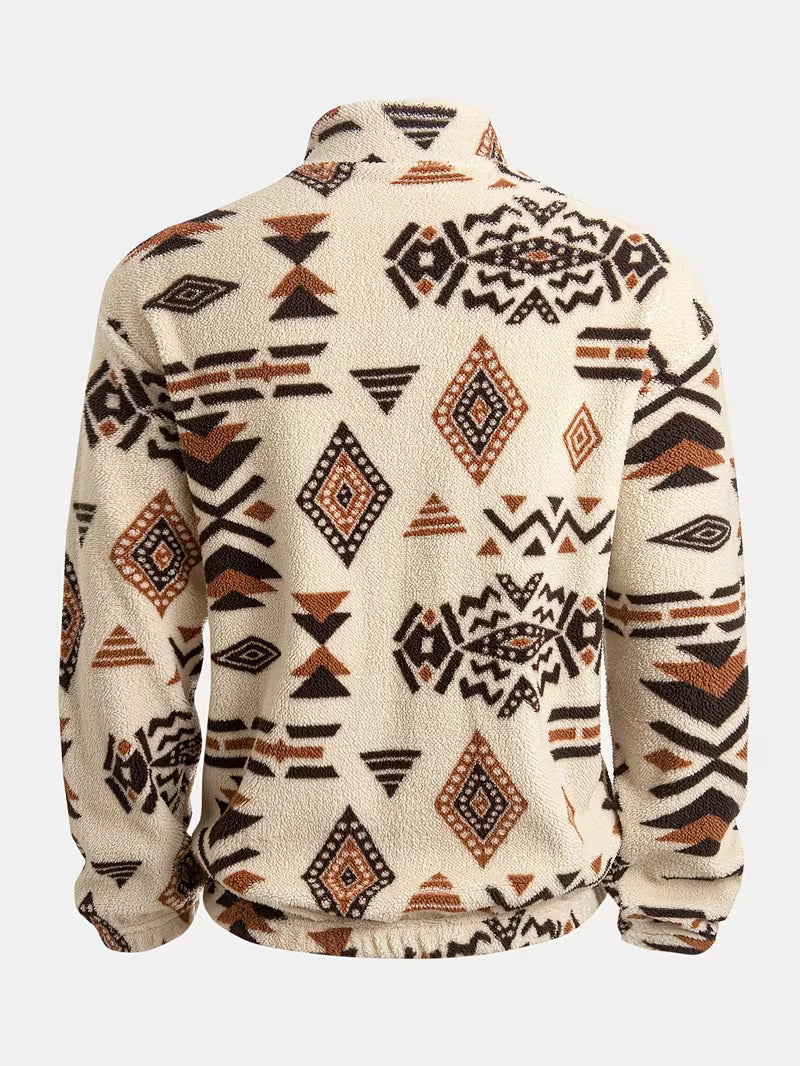 Witker - Sweat-Shirt Ethnique À Col Montant en Molleton