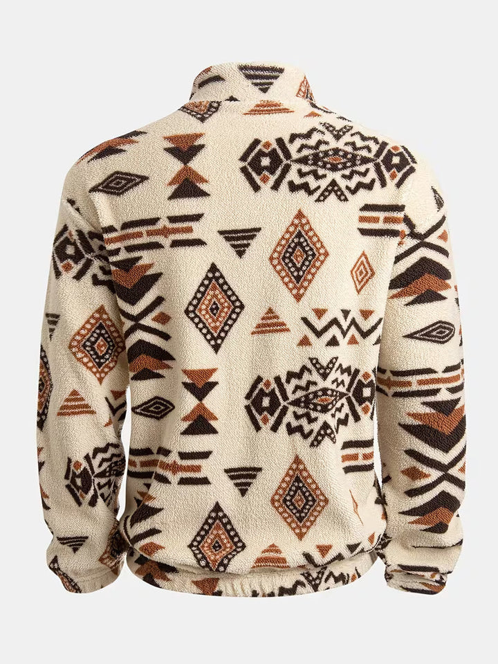Witker - Sweat-Shirt Ethnique À Col Montant en Molleton