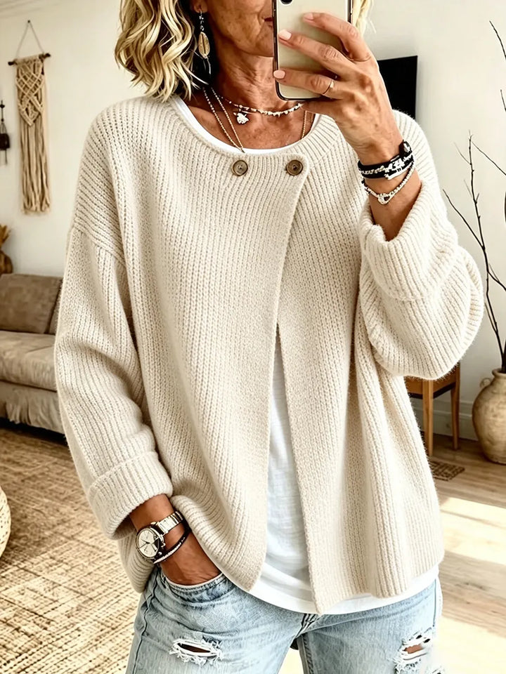 Peninah - Cardigan en Maille Côtelée À Coupe Asymétrique