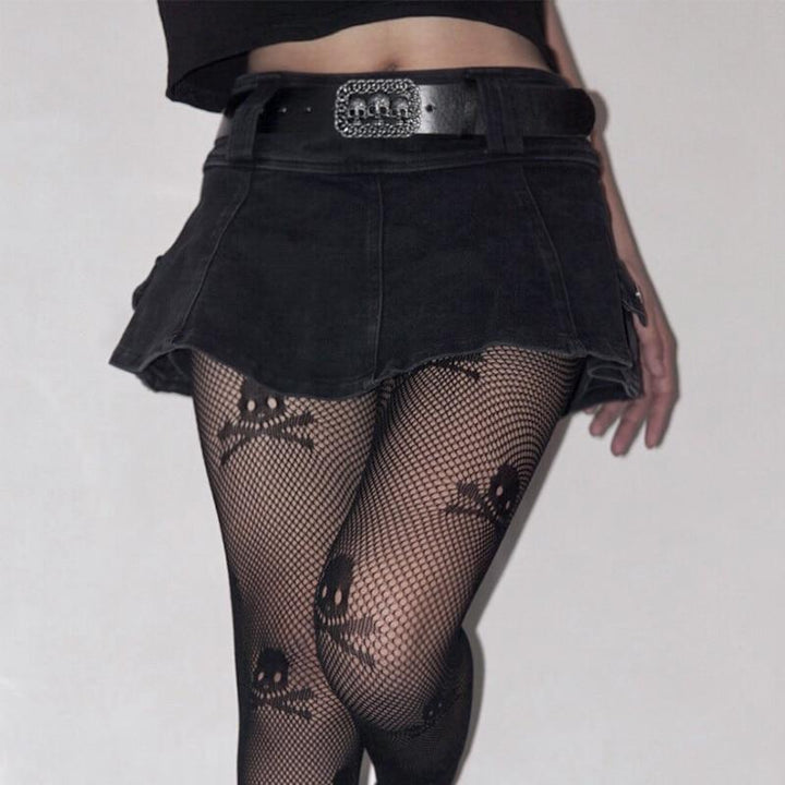 Linda - Mini-jupe en Jean Plissée Avec Ceinture