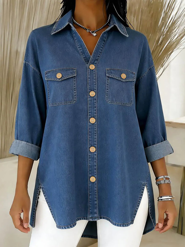 Durcia - Chemise en Jean À Manches Longues Et À Revers