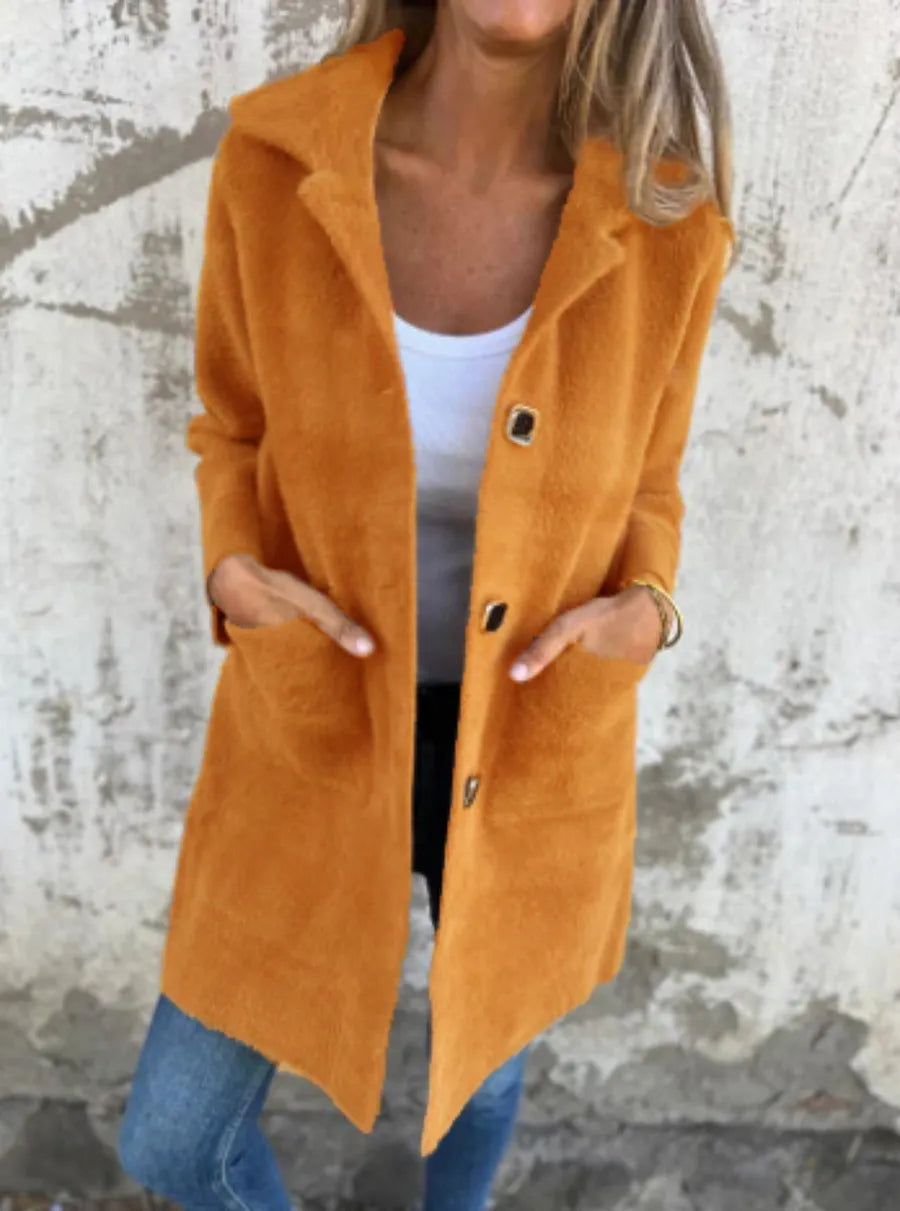 Dorothie - Manteau à Col à Revers et Poches Plaquées