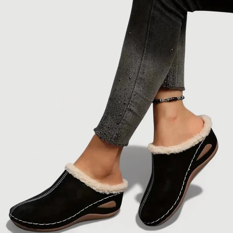 Achly - Pantoufles à Semelle Compensée en Denim Douillet