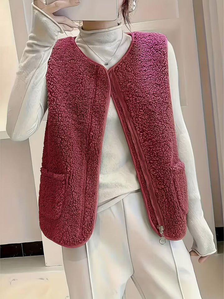 Miona - Gilet en Polaire Douillette Avec Poches