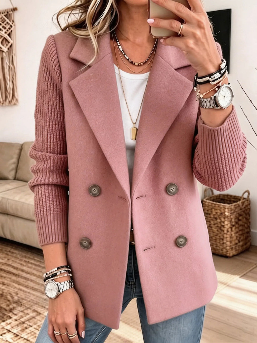 Winchell - Veste D'automne Élégante À Manches Tricotées