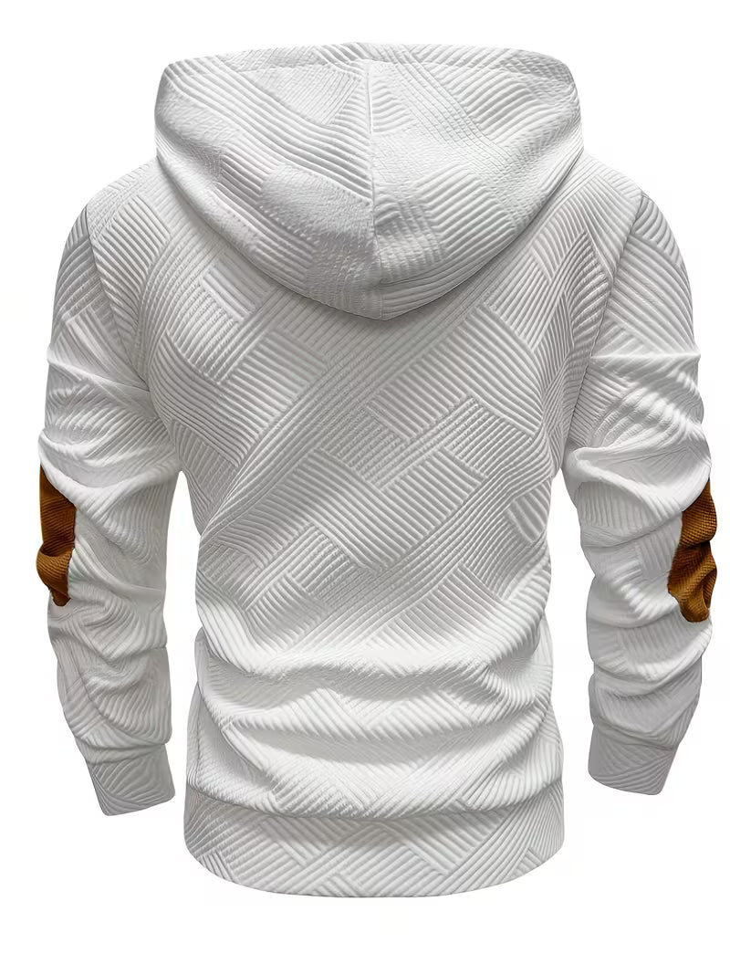 Alejandro - Textured Hooded Sweatshirt with Contrast Elbow Patches