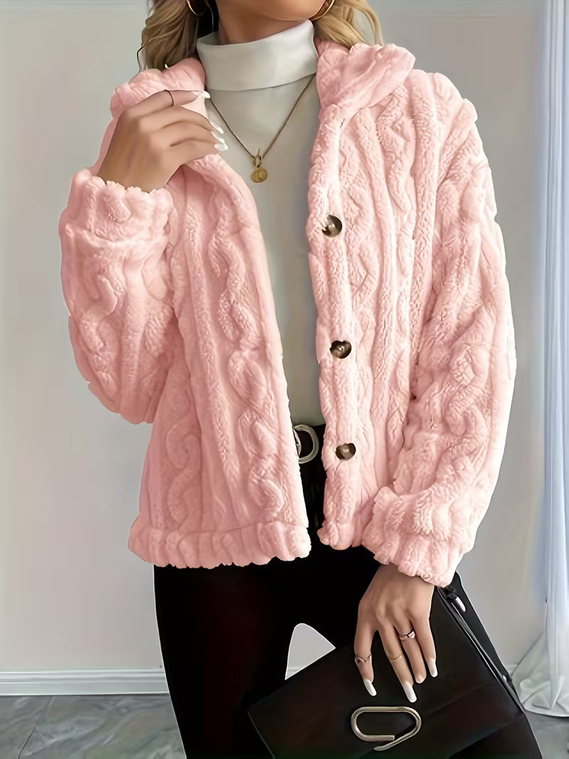 Losina - Veste Teddy en Maille Texturée Duveteuse