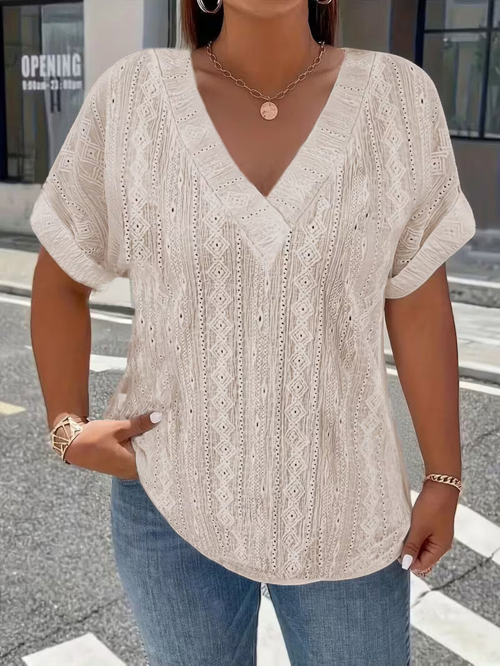Maessen - T-Chemise à Manches Courtes Ajouré