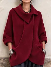 Lenneke - Veste Oversize à Col Asymétrique et Poches Asymétriques
