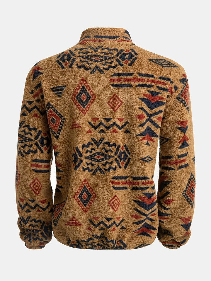 Jacco - Sweat-shirt en Polaire À Demi-zip Et Imprimé Géométrique