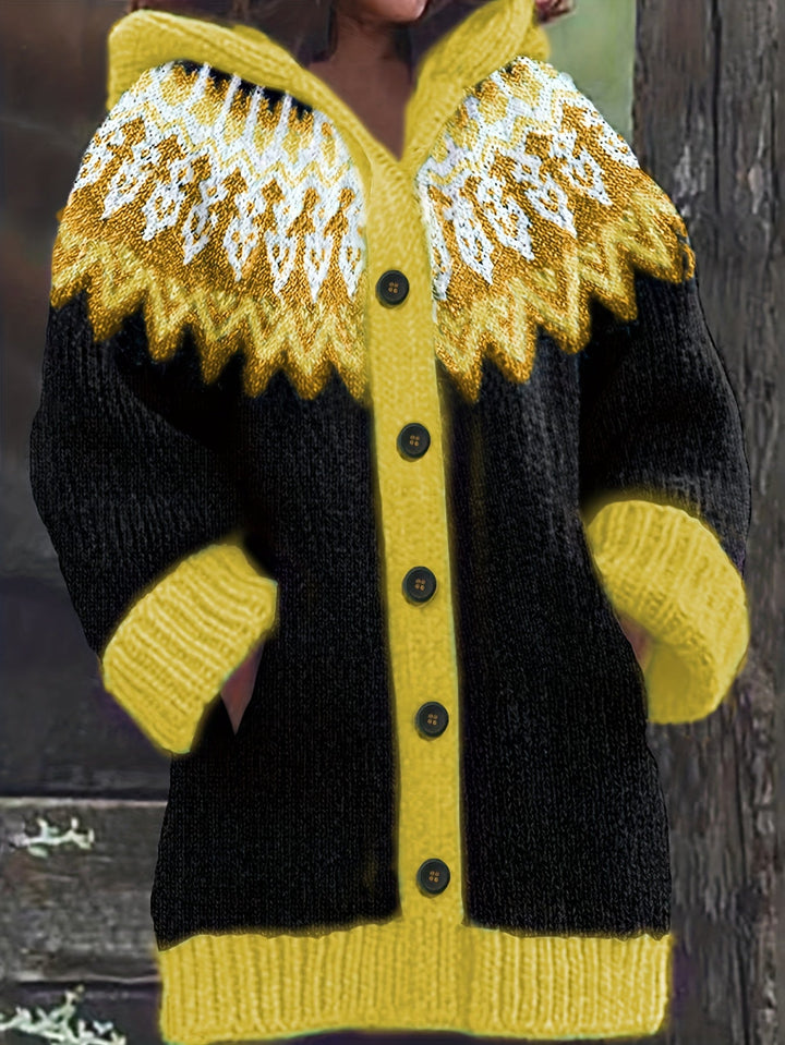 Gulnur - Pull D'hiver Élégant À Capuche Et Manches Longues