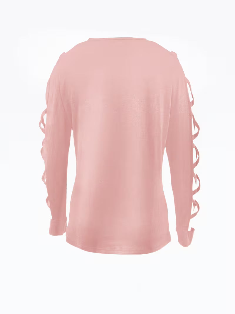 Yoonju - Chemise À Manches Longues Ajourée Avec Manches Entrecroisées