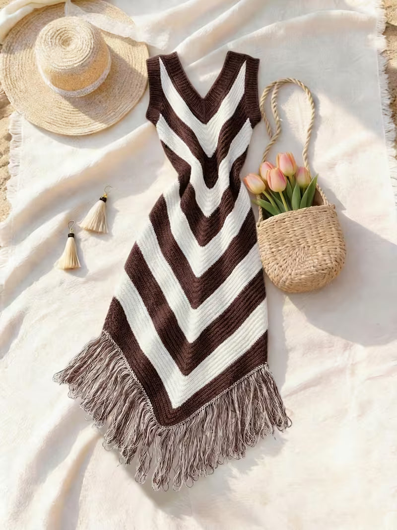 Foley - Robe De Plage Extensible À Franges