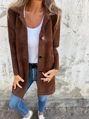 Dorothie - Manteau à Col à Revers et Poches Plaquées