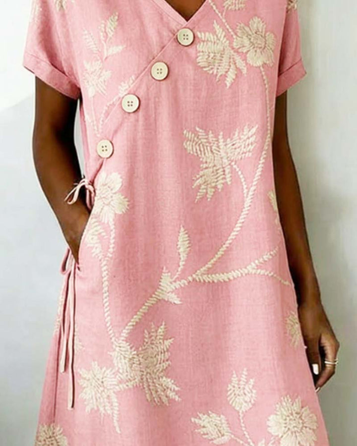 Celmira - Mini-robe À Imprimé De Boutons en Diagonale