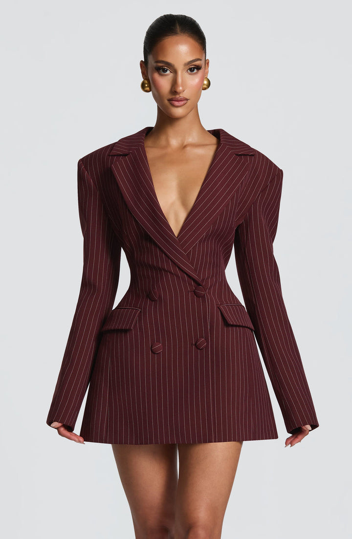 Zaerine - Robe-Blazer Courte Couleur Ivoire