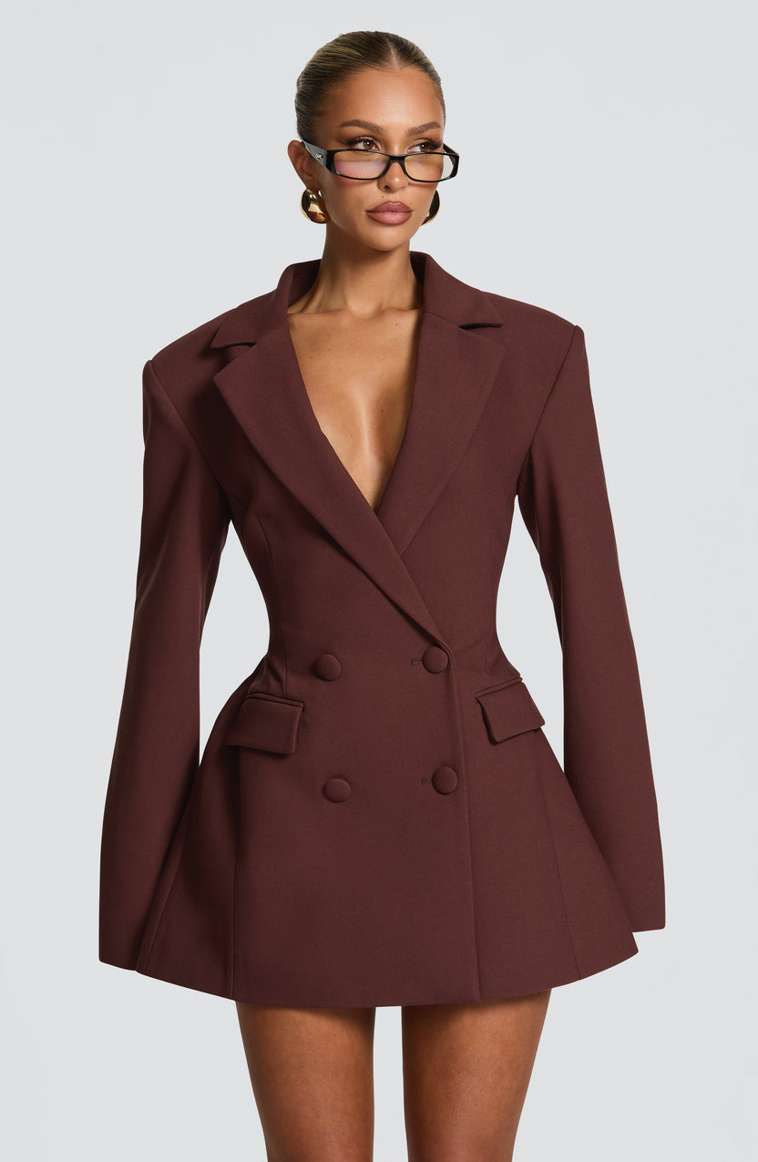 Zaerine - Robe-Blazer Courte Couleur Ivoire