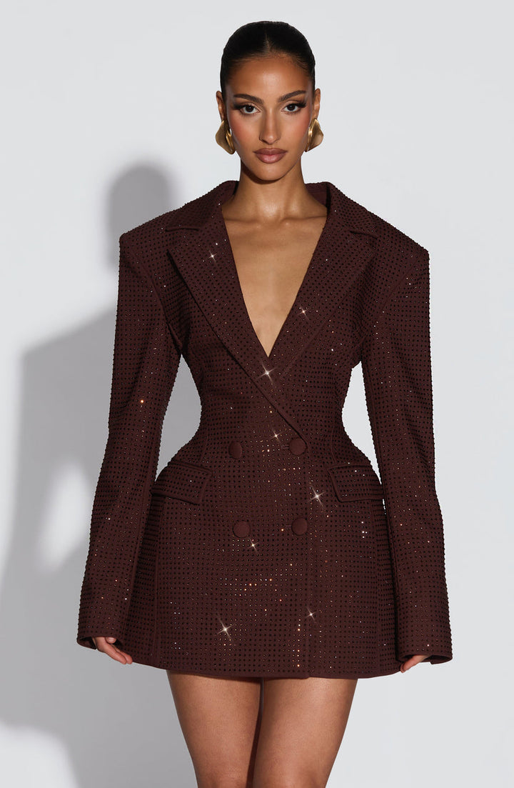 Zaerine - Robe-Blazer Courte Couleur Ivoire