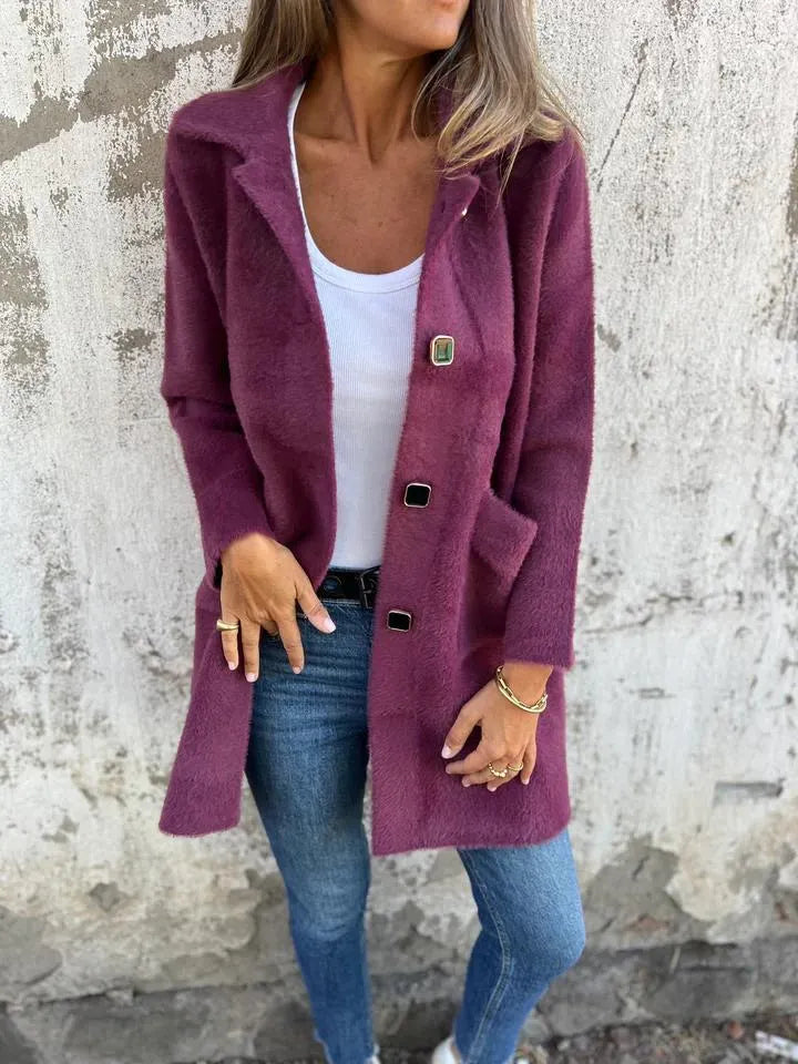 Dorothie - Manteau à Col à Revers et Poches Plaquées