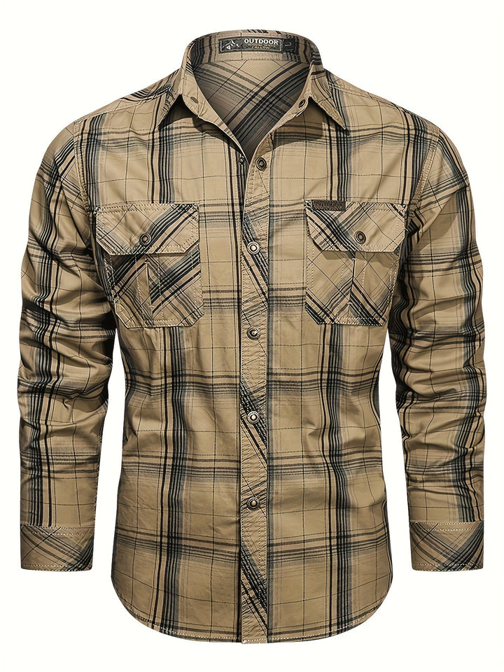 Thimos - Chemise à Manches Longues à Carreaux Avec Plusieurs Poches