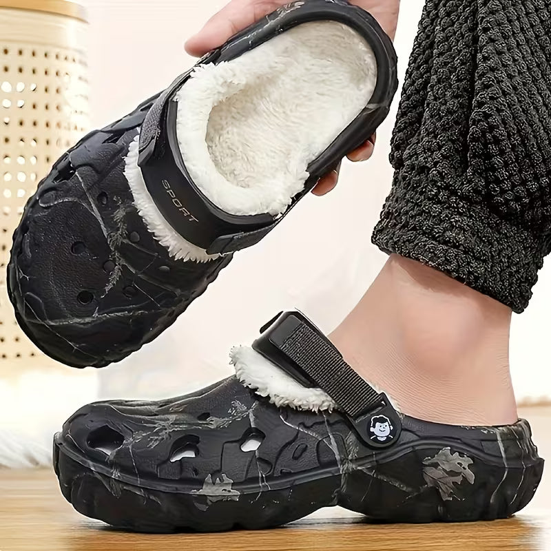 Sjoukje - Sabots Camouflage Doublés de Polaire Avec Lanières Réglables