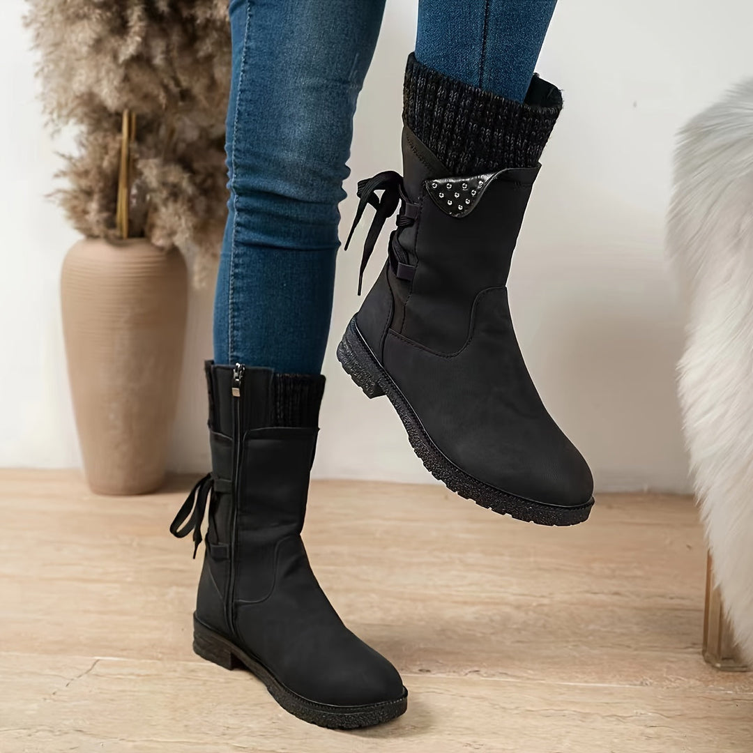 Willemjn - Bottines à Lacets Avec Revers Tricotés