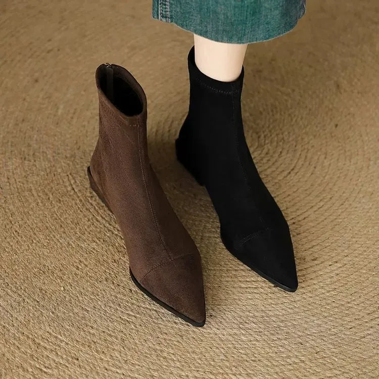 Jerlina - Bottines en Daim À Bout Pointu