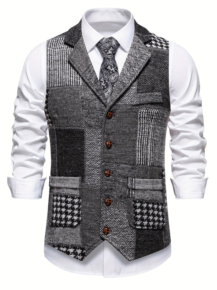 Mladen - Gilet De Costume Vintage À Revers Avec Poche