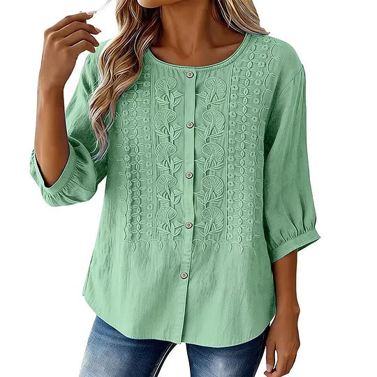 Andreza - Blouse en Coton À Boutons