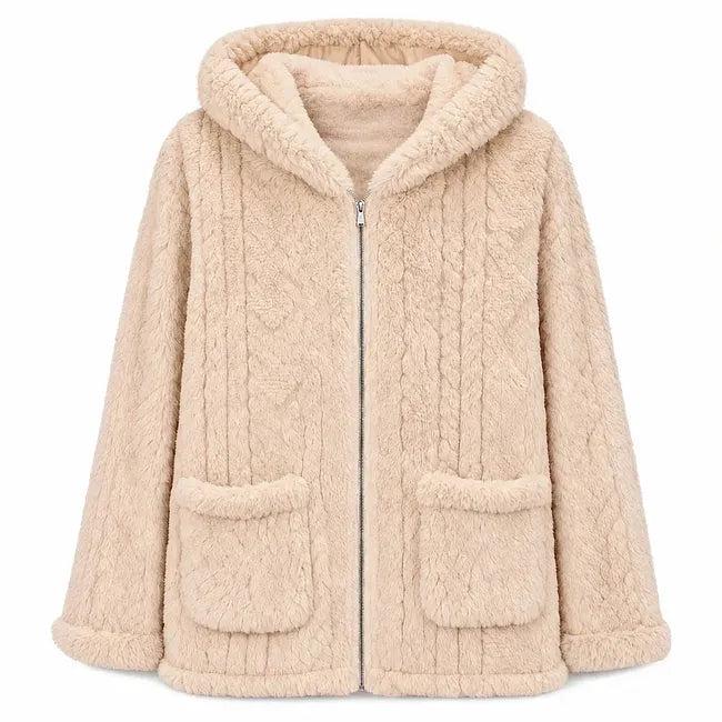 Nazija - Cardigan Décontracté À Capuche en Peluche
