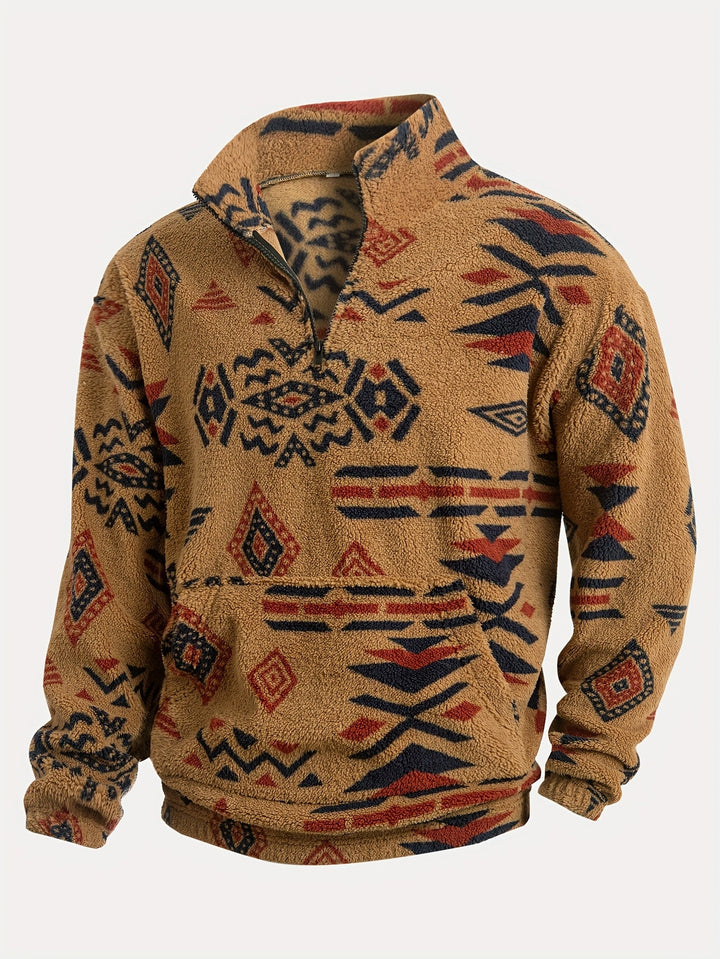 Jacco - Sweat-shirt en Polaire À Demi-zip Et Imprimé Géométrique