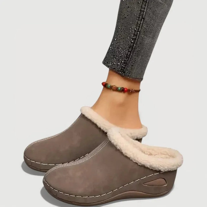 Achly - Pantoufles à Semelle Compensée en Denim Douillet