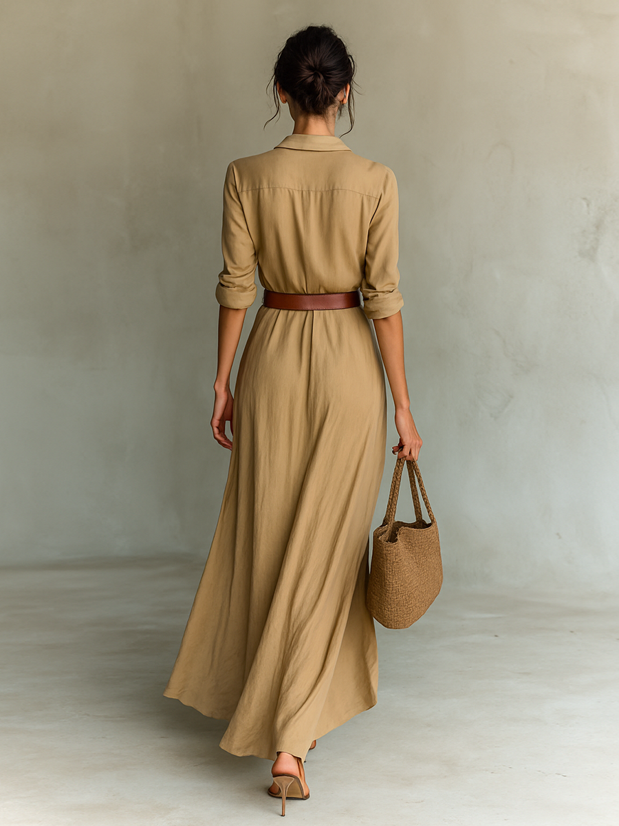 Moona - Robe À Manches Longues et Revers