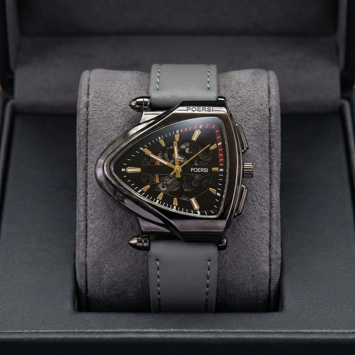 Narciso - Montre Triangulaire En Cuir à Structure Squelette