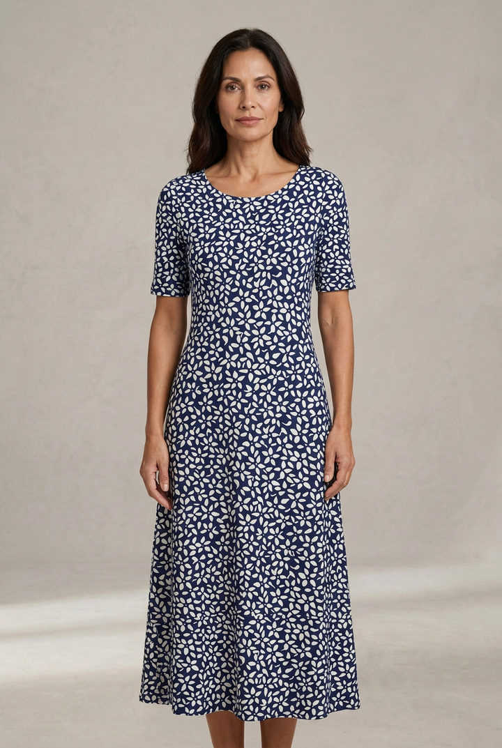 Kwanza - Robe mi-Longue Fluide à Imprimé Floral