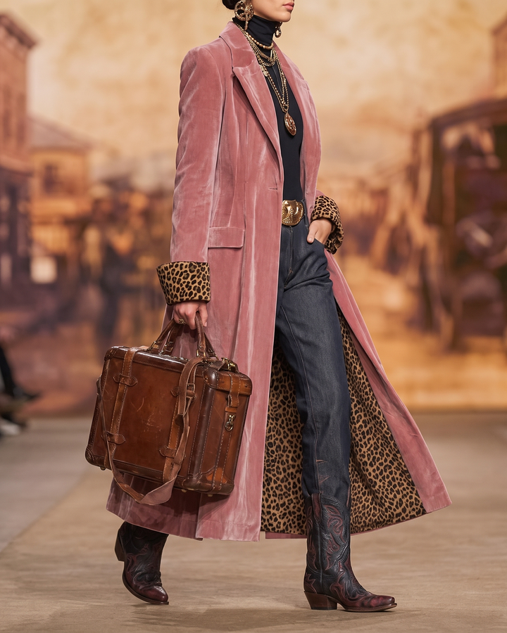 Missa - Manteau Avec Poignets Et Doublure À Imprimé Léopard