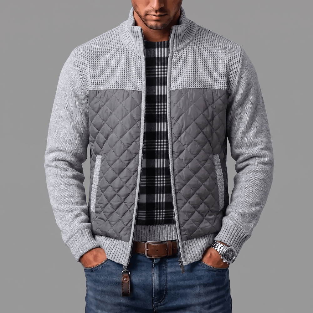 Liman - Cardigan en Maille Matelassée À Fermeture Éclair Intégrale