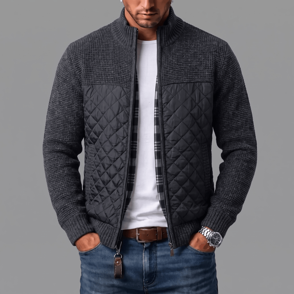 Liman - Cardigan en Maille Matelassée À Fermeture Éclair Intégrale