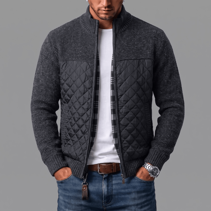 Liman - Cardigan en Maille Matelassée À Fermeture Éclair Intégrale