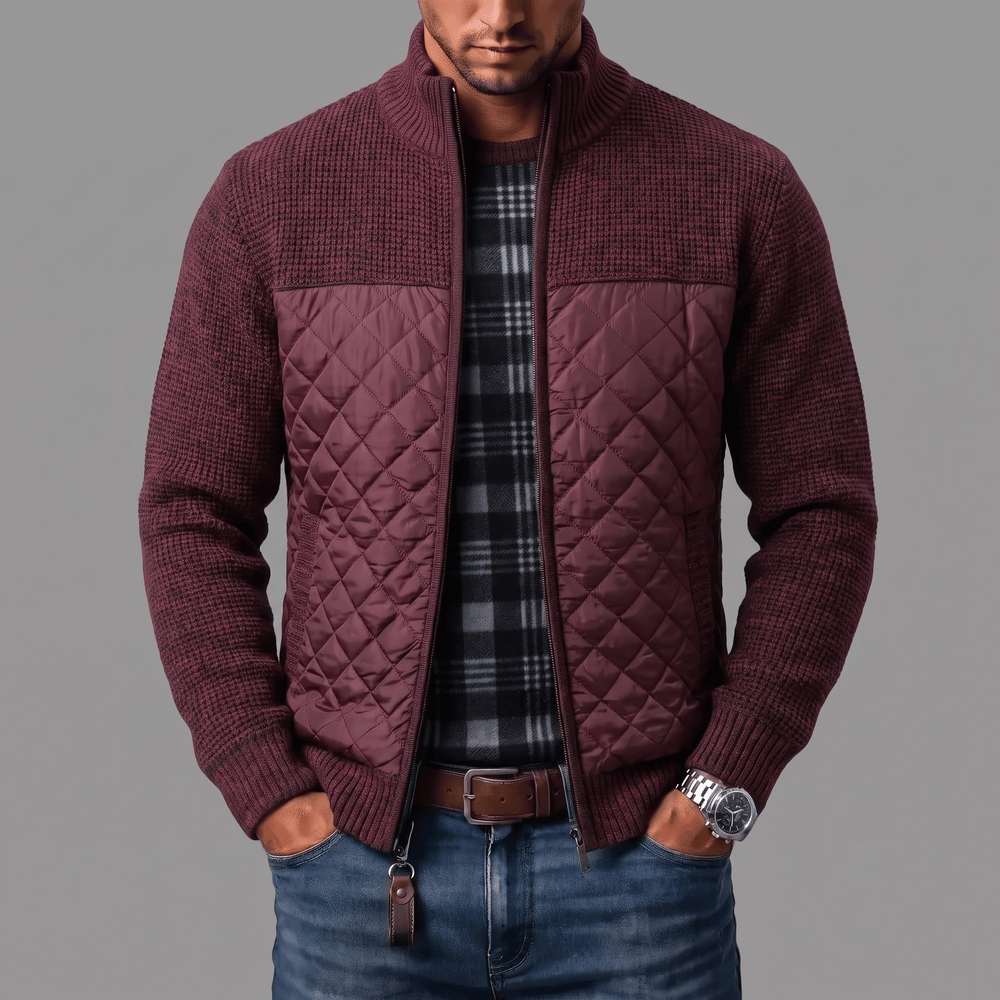 Liman - Cardigan en Maille Matelassée À Fermeture Éclair Intégrale